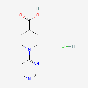 molecular formula C10H14ClN3O2 B1376376 1-(Pyrimidin-4-yl)piperidine-4-carboxylic acid hydrochloride CAS No. 179051-38-8