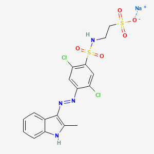 Sodium 2-[[[2,5-dichloro-4-[(2-methyl-1H-indol-3-yl)azo]phenyl]sulphonyl]amino]ethanesulphonate