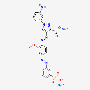 1H-Pyrazole-3-carboxylic acid, 1-(3-aminophenyl)-4-((2-methoxy-4-((3-sulfophenyl)azo)phenyl)azo)-, disodium salt