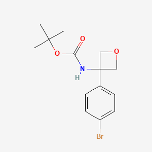 molecular formula C14H18BrNO3 B1376390 tert-Butyl (3-(4-bromophenyl)oxetan-3-yl)carbamate CAS No. 1279090-24-2