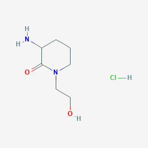 molecular formula C7H15ClN2O2 B1376392 3-Amino-1-(2-hydroxyethyl)piperidin-2-one hydrochloride CAS No. 1796896-02-0