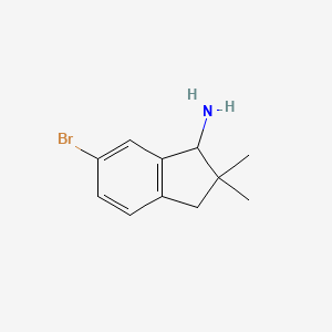 molecular formula C11H14BrN B1376397 6-bromo-2,2-dimethyl-2,3-dihydro-1H-inden-1-amine CAS No. 165730-13-2