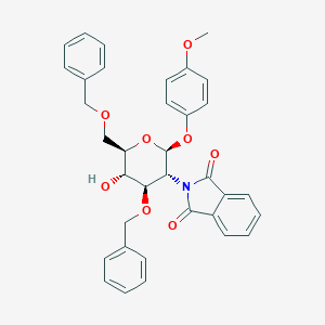B137640 2-((2S,3R,4R,5S,6R)-4-(Benzyloxy)-6-((benzyloxy)methyl)-5-hydroxy-2-(4-methoxyphenoxy)tetrahydro-2H-pyran-3-yl)isoindoline-1,3-dione CAS No. 129575-89-9