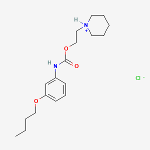 B13764175 2-piperidin-1-ium-1-ylethyl N-(3-butoxyphenyl)carbamate;chloride CAS No. 55792-14-8