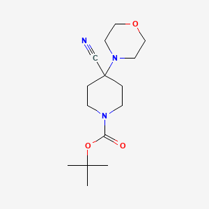 molecular formula C15H25N3O3 B1376423 tert-Butyl 4-cyano-4-morpholinopiperidine-1-carboxylate CAS No. 1148003-98-8