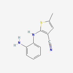 molecular formula C12H11N3S B1376425 2-(2-Aminoanilino)-5-methylthiophene-3-carbonitrile CAS No. 873895-41-1