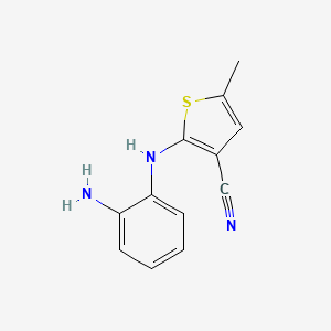 B1376425 2-(2-Aminoanilino)-5-methylthiophene-3-carbonitrile CAS No. 873895-41-1