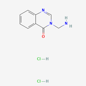 molecular formula C9H11Cl2N3O B13764256 4(3H)-Quinazolinone, 3-(aminomethyl)-, dihydrochloride CAS No. 75159-15-8