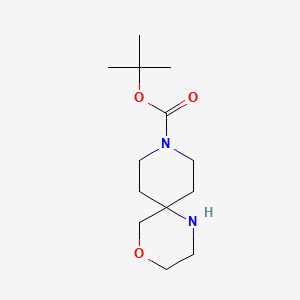 molecular formula C13H24N2O3 B1376429 tert-Butyl 4-oxa-1,9-diazaspiro[5.5]undecane-9-carboxylate CAS No. 1160247-04-0