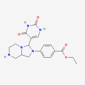 Benzoic acid,4-[hexahydro-3-(1,2,3,4-tetrahydro-2,4-dioxo-5-pyrimidinyl)imidazo[1,5-a]pyrazin-2(3h)-yl]-,ethyl ester