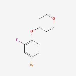 molecular formula C11H12BrFO2 B1376454 4-(4-溴-2-氟苯氧基)氧杂环己烷 CAS No. 1239611-29-0