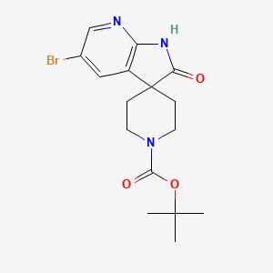 molecular formula C16H20BrN3O3 B1376461 Tert-butyl 5'-bromo-2'-oxo-1',2'-dihydrospiro[piperidine-4,3'-pyrrolo[2,3-b]pyridine]-1-carboxylate CAS No. 1192834-16-4