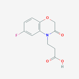 molecular formula C11H10FNO4 B1376463 3-(6-Fluoro-2,3-dihydro-3-oxobenzo[b][1,4]oxazin-4-yl)propanoic acid CAS No. 1065678-56-9