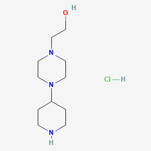 molecular formula C11H24ClN3O B1376471 2-[4-(4-Piperidinyl)-1-piperazinyl]ethanol hydrochloride CAS No. 1314088-18-0