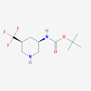 molecular formula C11H19F3N2O2 B1376474 cis-3-(Boc-amino)-5-(trifluormethyl)piperidine CAS No. 1187055-62-4