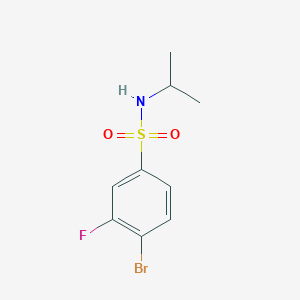 molecular formula C9H11BrFNO2S B1376477 4-Bromo-3-fluoro-N-(propan-2-yl)benzene-1-sulfonamide CAS No. 1055995-81-7