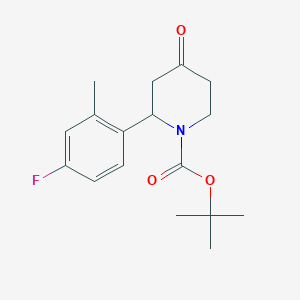 molecular formula C17H22FNO3 B1376485 叔丁基 2-(4-氟-2-甲基苯基)-4-氧代哌啶-1-羧酸酯 CAS No. 1480151-85-6