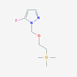 molecular formula C9H17FN2OSi B1376497 5-フルオロ-1-{[2-(トリメチルシリル)エトキシ]メチル}-1H-ピラゾール CAS No. 1803590-60-4