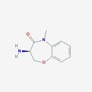molecular formula C10H12N2O2 B1376499 (R)-3-Amino-5-methyl-2,3-dihydrobenzo[b][1,4]oxazepin-4(5H)-one CAS No. 796038-22-7