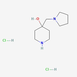 molecular formula C10H22Cl2N2O B1376506 4-(Pyrrolidin-1-ylmethyl)piperidin-4-ol dihydrochloride CAS No. 1047405-75-3