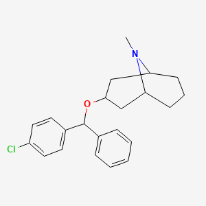 molecular formula C22H26ClNO B13765131 N-Methyl-norgranatanol-3-alpha-(4-chlorobenzhydryl)aether [German] CAS No. 6606-20-8