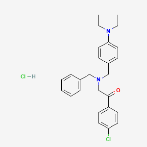 2-[Benzyl-[[4-(diethylamino)phenyl]methyl]amino]-1-(4-chlorophenyl)ethanone;hydrochloride