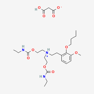 Carbamic acid, ethyl-, diester with (2-butoxy-3-methoxyphenethyl)iminodiethanol, malonate, hydrate