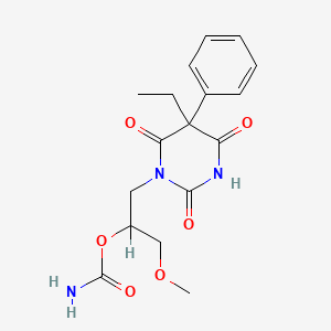 Barbituric acid, 5-ethyl-1-(2-hydroxy-3-methoxypropyl)-5-phenyl-, carbamate (ester)