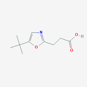 molecular formula C10H15NO3 B1376519 3-(5-Tert-butyl-1,3-oxazol-2-yl)propanoic acid CAS No. 1216319-45-7