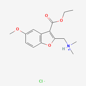 3-Benzofurancarboxylic acid, 2-((dimethylamino)methyl)-5-methoxy-, ethyl ester, hydrochloride