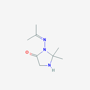 molecular formula C8H15N3O B137653 4-Imidazolidinone, 2,2-dimethyl-3-[(1-methylethylidene)amino]- CAS No. 142071-78-1