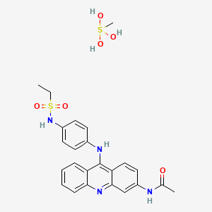 N-[9-({4-[(Ethanesulfonyl)amino]phenyl}imino)-9,10-dihydroacridin-3-yl]ethanimidic acid--(trihydroxy-lambda~4~-sulfanyl)methane (1/1)