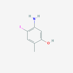 molecular formula C7H8INO B1376536 5-Amino-4-iodo-2-methylphenol CAS No. 388616-53-3