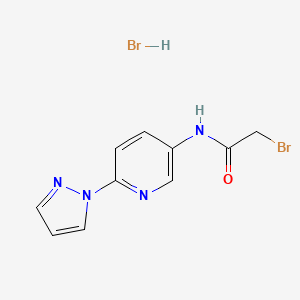 2-bromo-N-[6-(1H-pyrazol-1-yl)pyridin-3-yl]acetamide hydrobromide