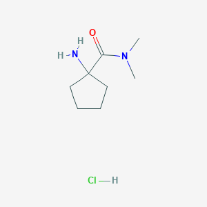 molecular formula C8H17ClN2O B1376546 1-amino-N,N-dimethylcyclopentane-1-carboxamide hydrochloride CAS No. 1384427-39-7