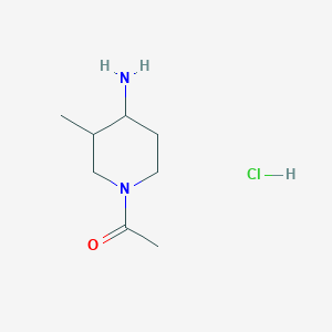 molecular formula C8H17ClN2O B1376554 1-(4-Amino-3-methylpiperidin-1-yl)ethan-1-one hydrochloride CAS No. 1423032-44-3