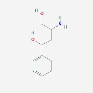 molecular formula C10H15NO2 B1376561 3-Amino-1-phenylbutane-1,4-diol CAS No. 1423029-36-0