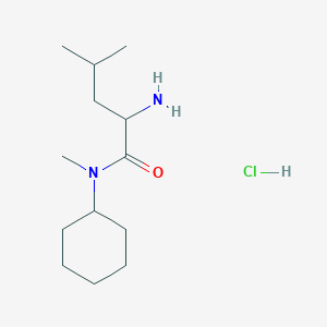 molecular formula C13H27ClN2O B1376568 2-amino-N-cyclohexyl-N,4-dimethylpentanamide hydrochloride CAS No. 1423024-56-9