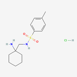 molecular formula C14H23ClN2O2S B1376571 N-[(1-aminocyclohexyl)methyl]-4-methylbenzene-1-sulfonamide hydrochloride CAS No. 1423032-54-5