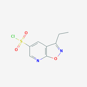 molecular formula C8H7ClN2O3S B1376573 3-Ethyl-[1,2]oxazolo[5,4-b]pyridine-5-sulfonyl chloride CAS No. 1423026-68-9