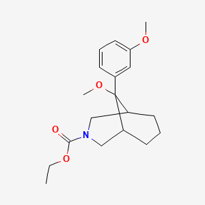 3-Azabicyclo(3.3.1)nonane-3-carboxylic acid, 9-methoxy-9-(3-methoxyphenyl)-, ethyl ester, syn-