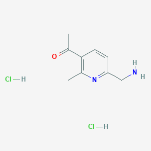 molecular formula C9H14Cl2N2O B1376577 1-[6-(氨甲基)-2-甲基吡啶-3-基]乙酮二盐酸盐 CAS No. 746677-33-8