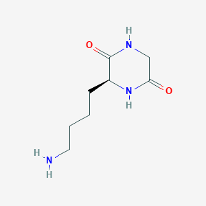 molecular formula C8H15N3O2 B13765773 (3S)-3-(4-Aminobutyl)piperazine-2,5-dione CAS No. 57022-32-9