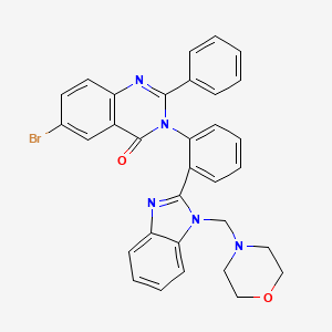 molecular formula C32H26BrN5O2 B13765840 4(3H)-Quinazolinone, 6-bromo-3-(2-(1-(4-morpholinylmethyl)-1H-benzimidazol-2-yl)phenyl)-2-phenyl- CAS No. 91045-27-1