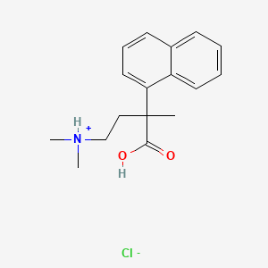 molecular formula C17H22ClNO2 B13765846 1-Naphthaleneacetic acid, alpha-(2-(dimethylamino)ethyl)-alpha-methyl-, hydrochloride CAS No. 6680-33-7