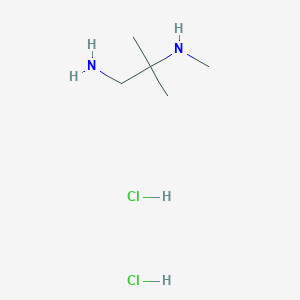 molecular formula C5H16Cl2N2 B1376586 二盐酸(1-氨基-2-甲基丙烷-2-基)(甲基)胺 CAS No. 1423024-99-0