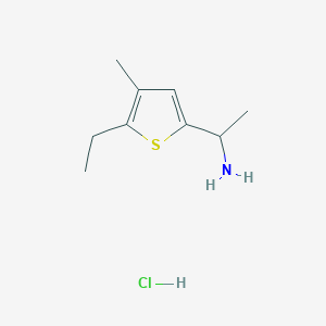 molecular formula C9H16ClNS B1376587 1-(5-Ethyl-4-methylthiophen-2-yl)ethan-1-amine hydrochloride CAS No. 1423032-97-6