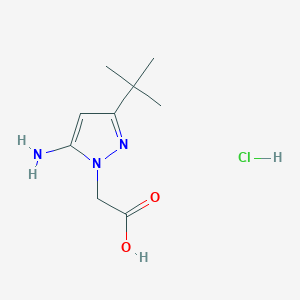 molecular formula C9H16ClN3O2 B1376590 2-(5-氨基-3-叔丁基-1H-吡唑-1-基)乙酸盐酸盐 CAS No. 1423033-39-9