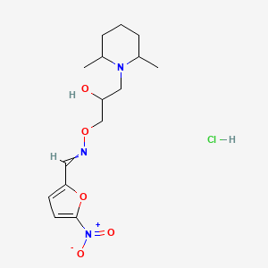 2-Furancarboxaldehyde, 5-nitro-, O-[3-(2,6-dimethyl-1-piperidinyl)-2-hydroxypropyl]oxime, monohydrochloride