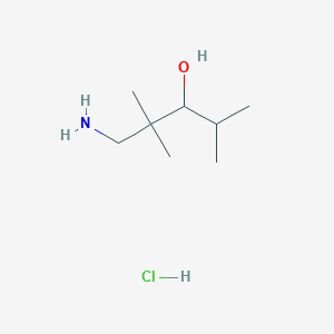 molecular formula C8H20ClNO B1376595 1-Amino-2,2,4-trimethylpentan-3-ol hydrochloride CAS No. 1423033-87-7